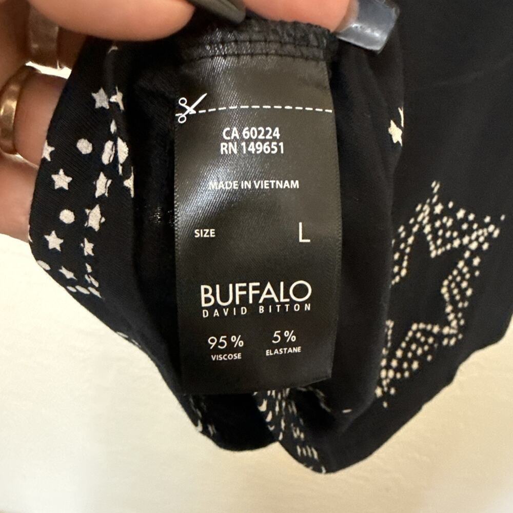 Buffalo David Bitton Shirt Ladies Large Short Sleeve Stars - Picture 8 of 9